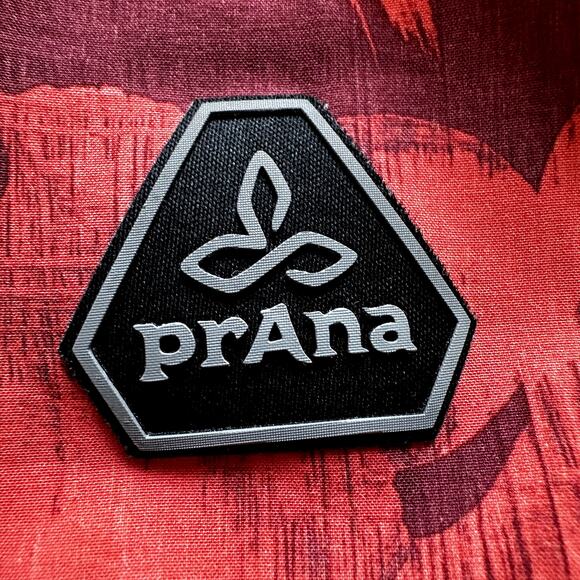 Prana Swim Trunks Drawsting Floral Tropical Print Elastic Waist Mesh Red M - Picture 2 of 4